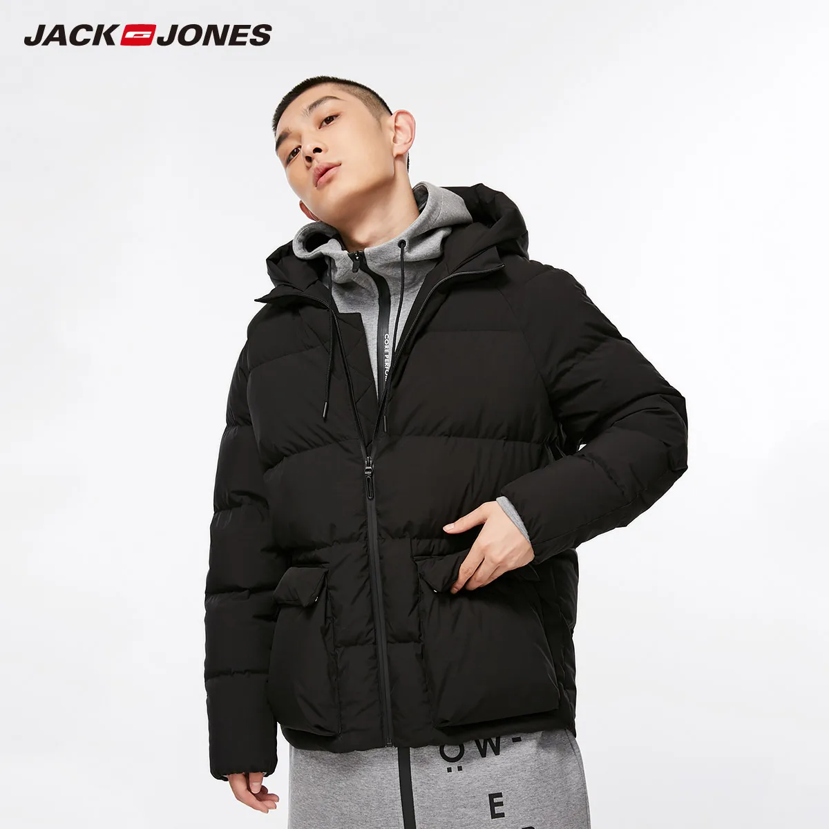JackJones мужской зимний пуховик с капюшоном большие карманы парка пальто верхняя