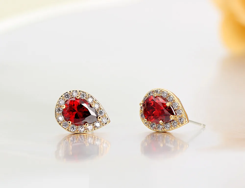 В наличии 3 цвета в форме слезы капли воды серьги с подвесками из фианитов для