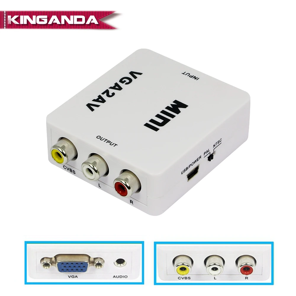 1080 P Графический видеоадаптер для видеосигнала конвертер RCA набор с 3 5 мм аудио