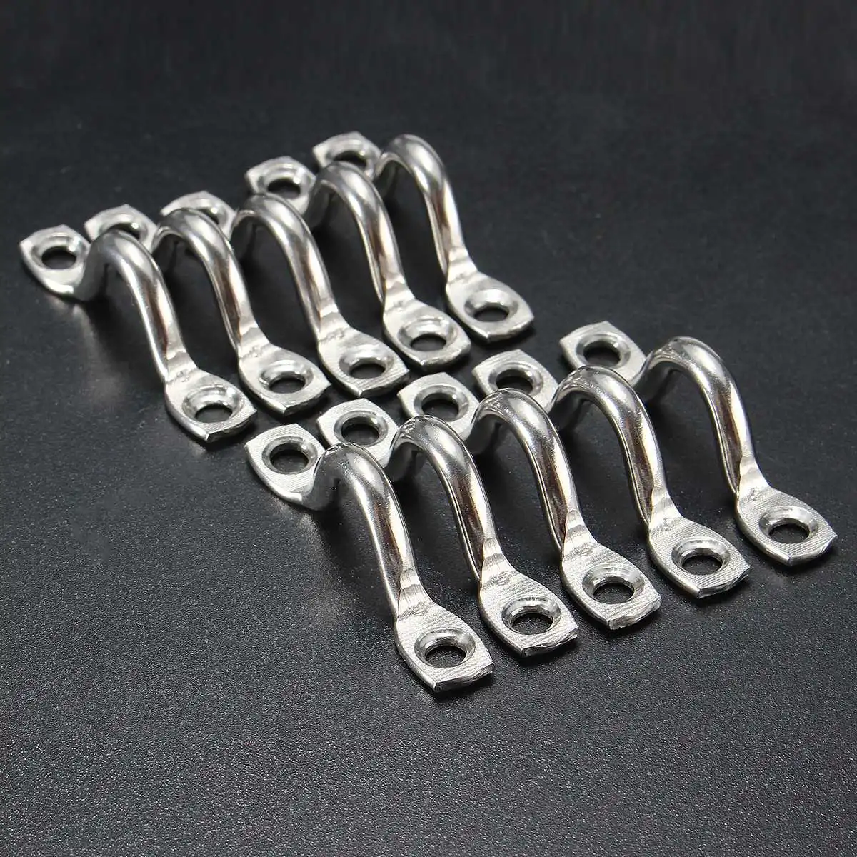

10Pcs/Set Pad Eye Set 316 Stainless Steel Footman's Loop Marine Grade Boat Hardware Boat Parts Accessories 5mm