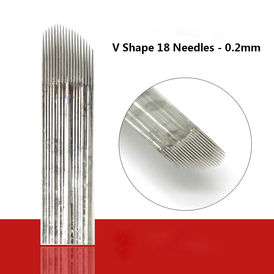 100pcs Double Row Needles Manual Pen Blades 15 pins Microblading Permanent Makeup Eyebrow Tattoo 3D Embroidery | Красота и здоровье