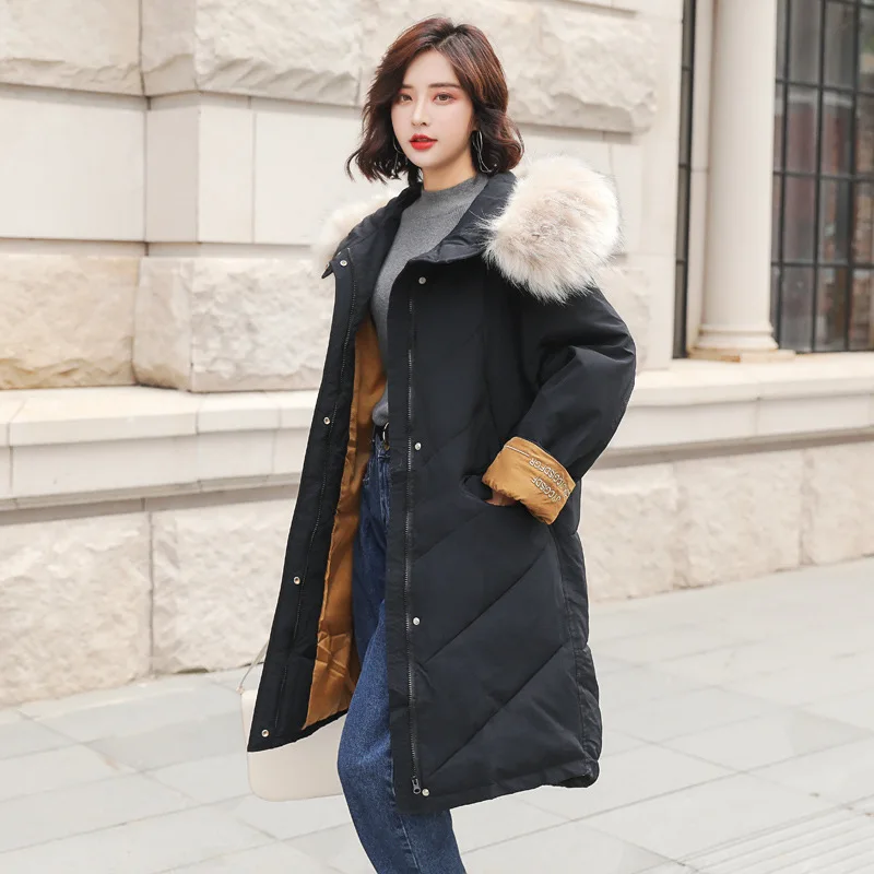 2019 Limited Full Long Mianfu Woman Winter New Korean Overknee Cotton-padded Thickening Heavy Seta Lead Even Clothes Loose Coat | Женская
