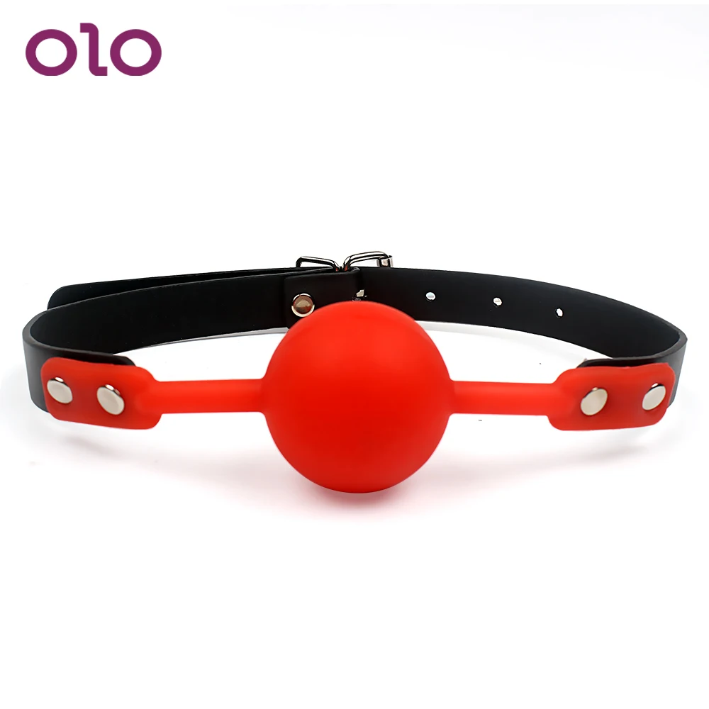 

OLO Oral Fixation Mouth Gag SM PU Leather Band Silicone Ball Sex Toys for Couples Restraints SM Bondage Adult Games Slave