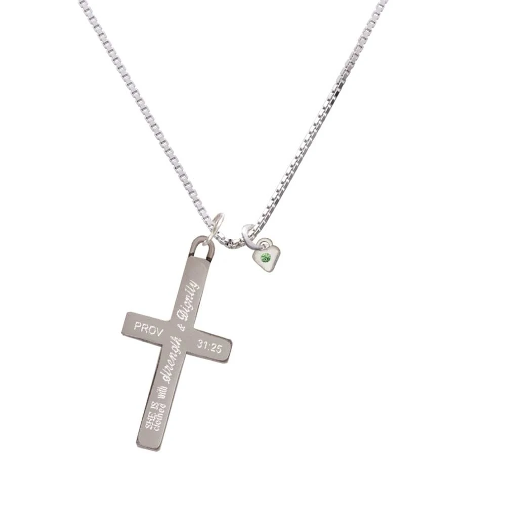 Мини август салатовый кристалл сердце сила и достоинство крест