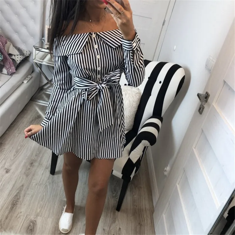 Женская рубашка в полоску с длинным рукавом летняя 2018 | одежда