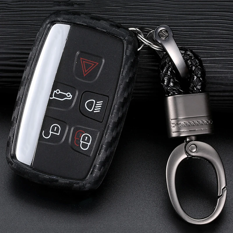 Углерода волокно стиль автомобиля Футляр для ключей Fob в виде ракушки Крышка Land