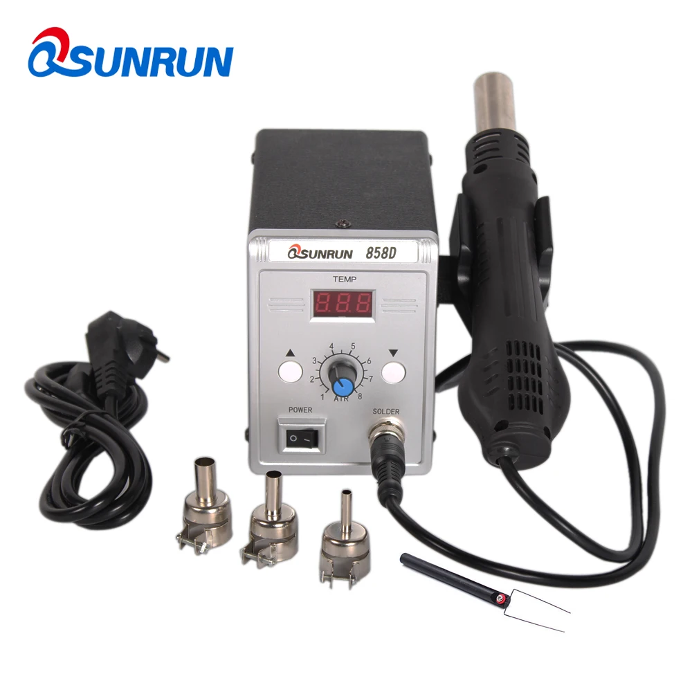 Паяльная станция Qsunrun 858D 110 В/220 В 700 Вт ESD СВЕТОДИОДНЫЙ Цифровой паяльник