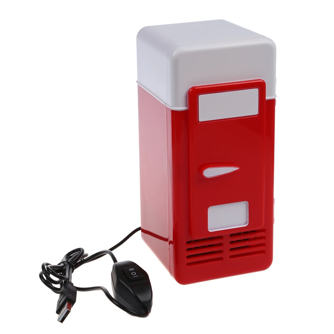 В красном мини-холодильнике с USB-портом помещается одна банка емкостью 12 унций