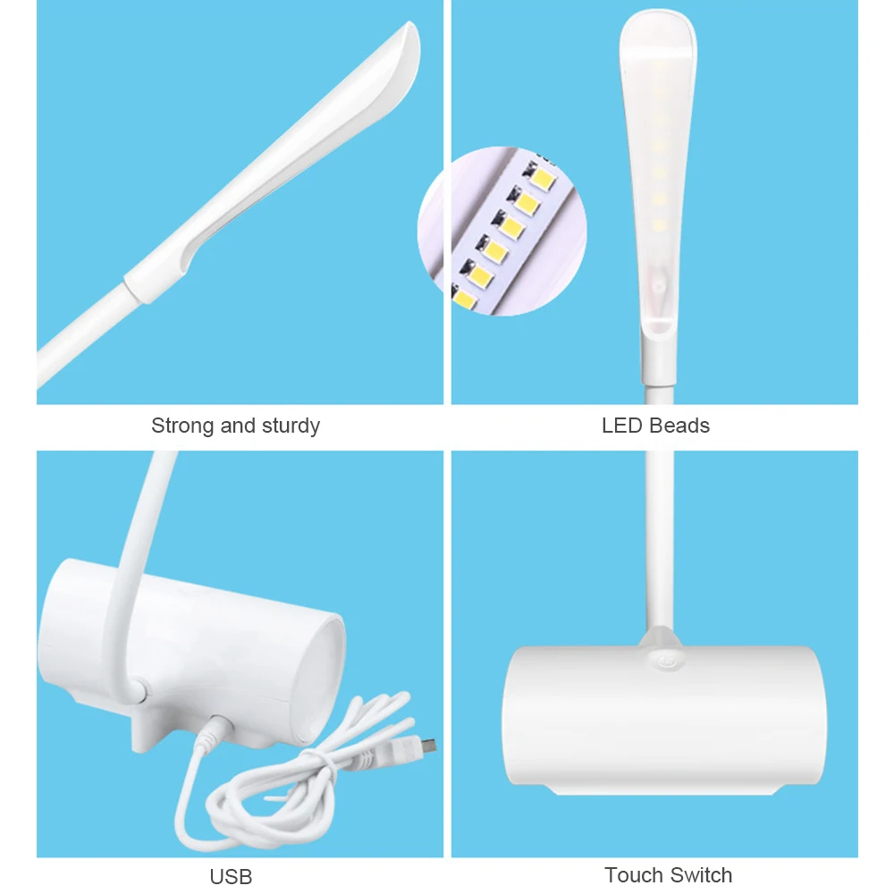 Светодиодный настольный светильник перезаряжаемый от USB гибкий сенсорный