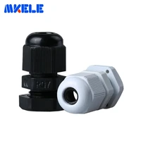 10pcs electric cable gland pg7 black white plastic nylon waterproof cable glands joints ip68 cable connector for 3 6 5mm cable