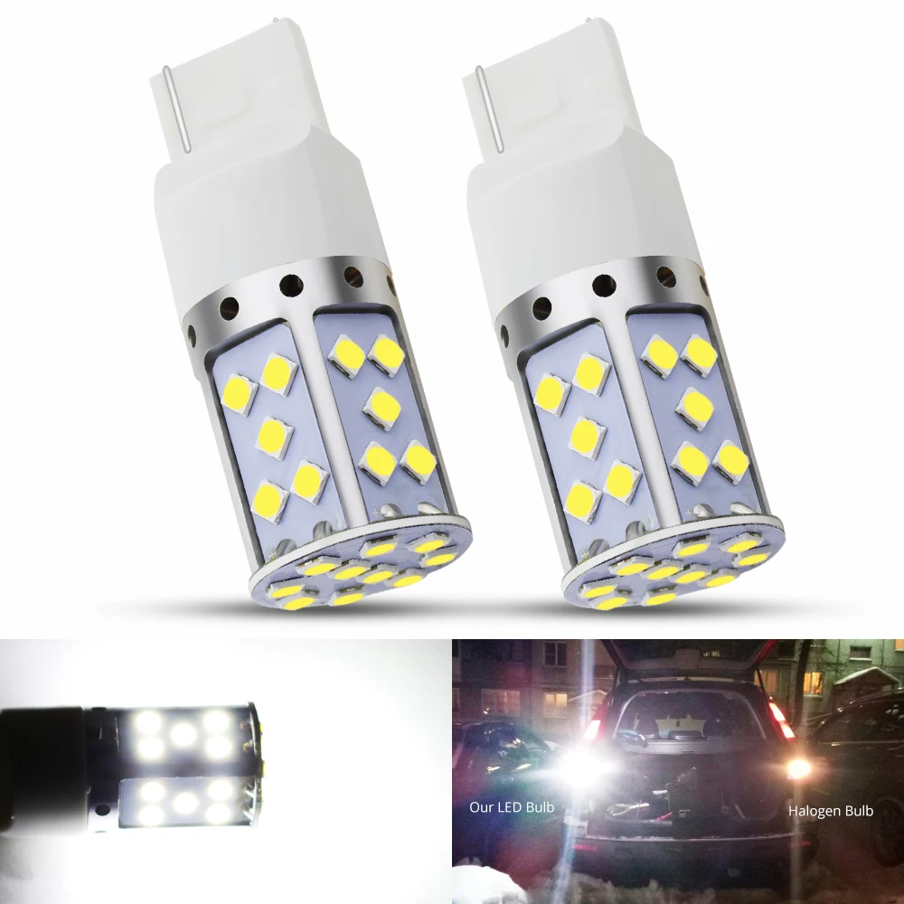 2 шт. T20 7440 W21W светодиодный 35 чипсы 3030 SMD лампы 15 W Белый для авто сзади сигнальные