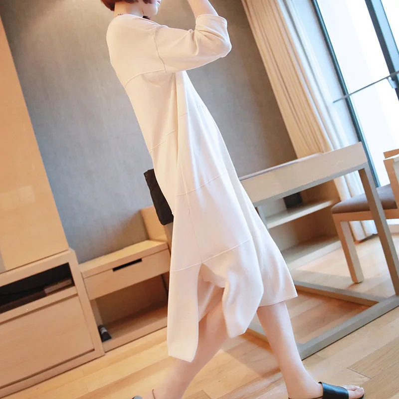 Женское трикотажное платье LANMREM свободное большого размера с рукавом три