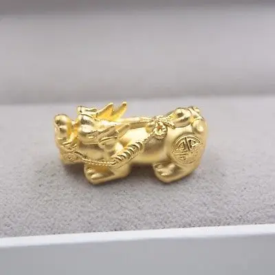 

Кулон из желтого золота 24 карата, милый 3D кулон богатство пиксиу, 23 мм, H