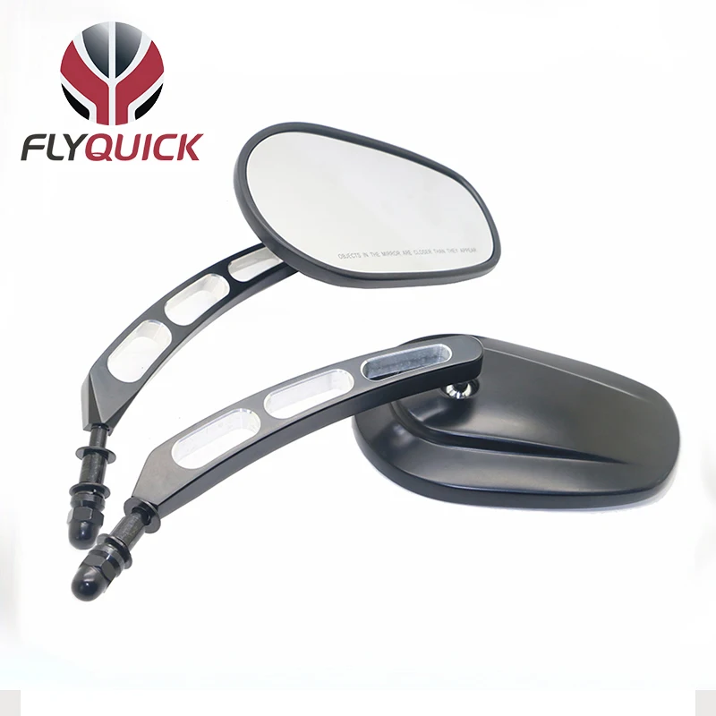 FLYQUICK мотоцикла Зеркала заднего вида для Harley Street Bob FXDB Fat Boy гладить 883 XL883N Sportster