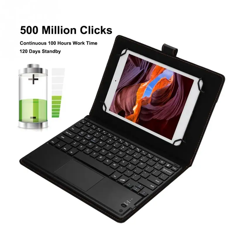Универсальная 100 часовая рабочая Bluetooth сенсорная клавиатура с защитным чехлом