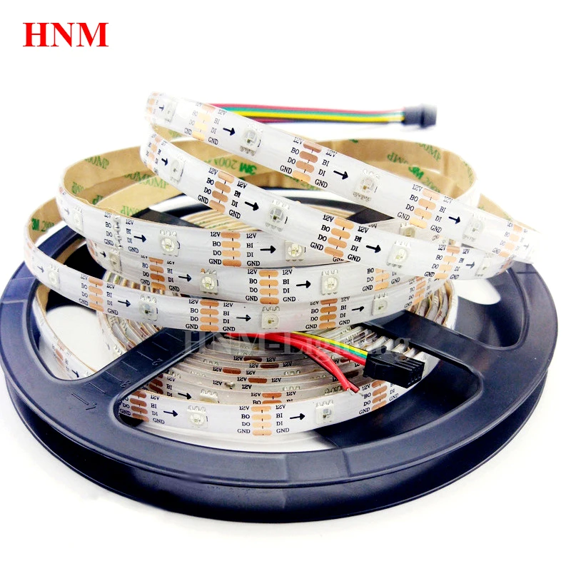 12V 5 м 30 светодиодный s/M WS2815 Цифровой пикселей RGB полосы 5050 SMD гибкие светодиодные