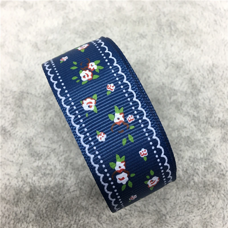 5Yards/lot 1&quot (25mm) Printed Flower Grosgrain Ribbon Hair Bow Wedding Christmas Decoration DIY Sewing #35~36 | Дом и сад