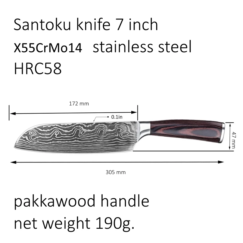Японские кухонные ножи Santoku нож из нержавеющей стали для суши сашими овощей