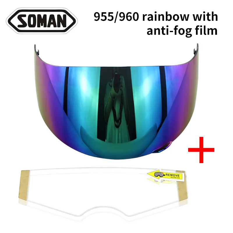 Soman мотоциклетный шлем 955/960 casco козырек с противотуманной пленкой capacetes Запчасти и