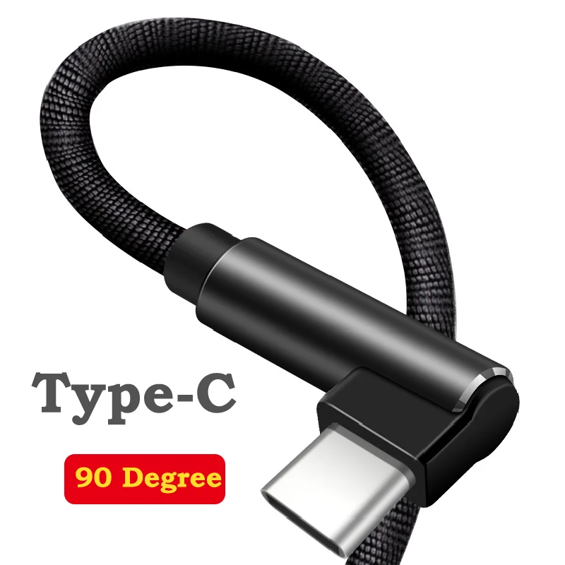 Кабель USB Type C 90 градусов зарядный кабель для Samsung S9 S8 быстрая зарядка Xiaomi mi9 Redmi note 7