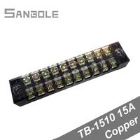 tbc 1510tb 1510 terminal block fixed type 15a 600v 10 position dual row 0 5 1 5mm2 connection electrical copper