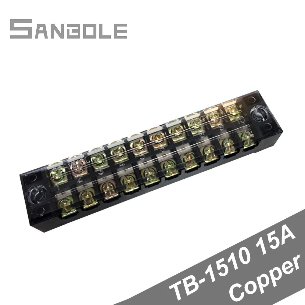 TBC 1510/TB 1510 Клеммная колодка фиксированного типа 15A 600 в 10 Положения двухрядная 0 5