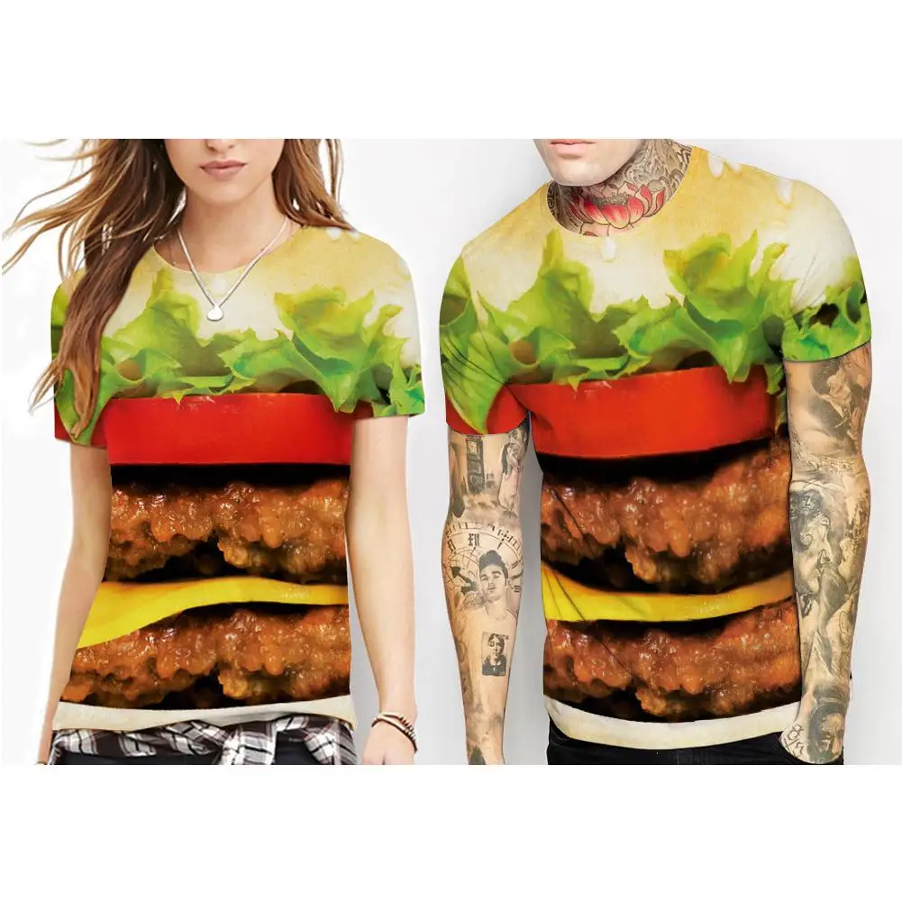 Новый большой Mac Burger 3D Печатный Топ Мужская футболка с коротким рукавом и круглым