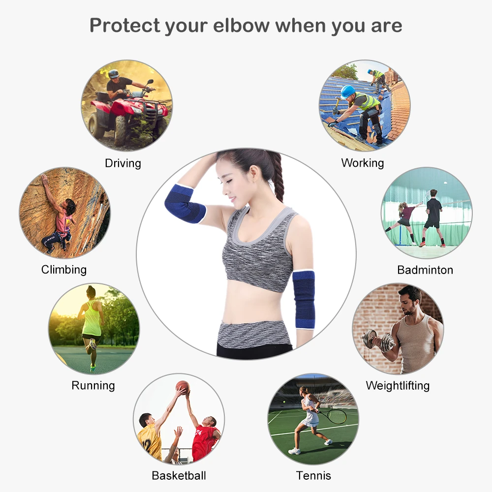 1 пара налокотник Компрессионные Рукава для мужчин и женщин поддержка спортзала