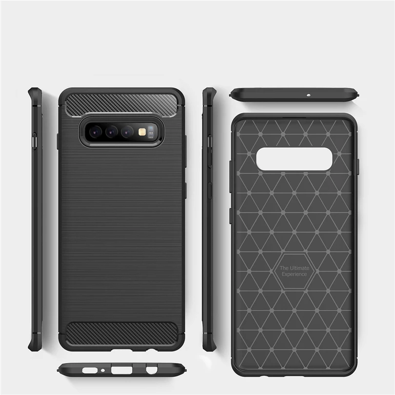 Противоударный мягкий чехол из ТПУ для Samsung Galaxy S10E S10 S9 Plus тонкий углеродного