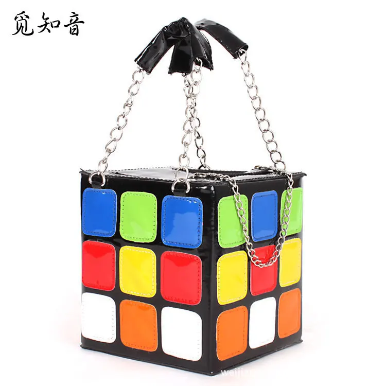 Супер качество модная повседневная красочная сумка из искусственной кожи Love Cube
