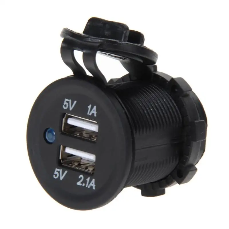 12V2.1 + 1A Dual USB Cigarette Lighter Socket Splitter Charger Power Adapter Cord |