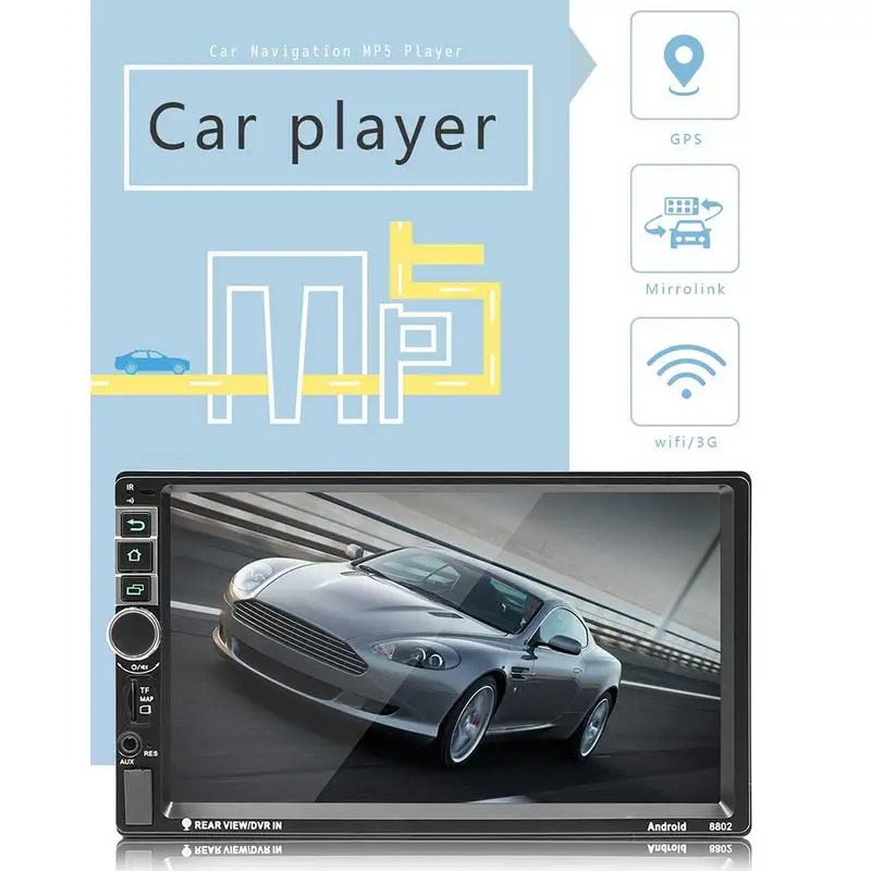 Автомобильный MP5-плеер с 7-дюймовым сенсорным экраном Android 7 1 Bluetooth GPS встроенным