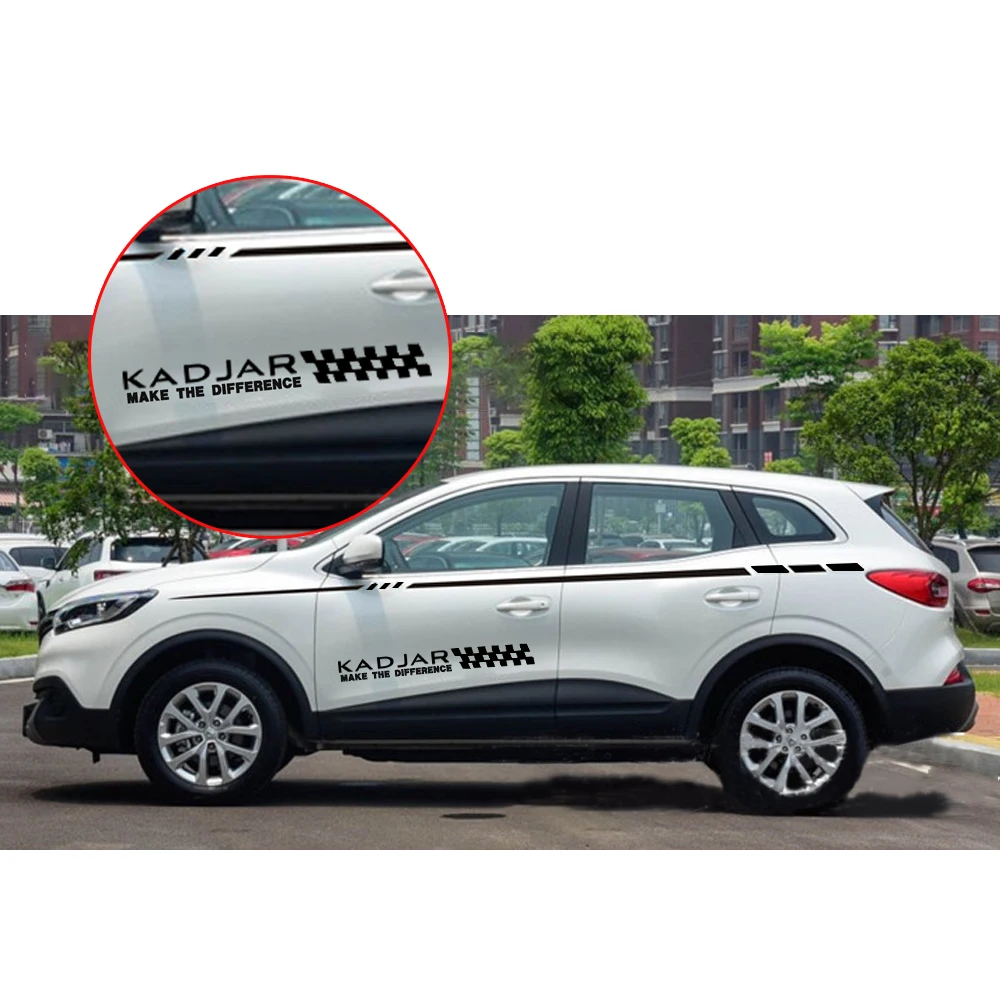 

Car Accessories For Renault Kadjar Custom Car body Stripes Stickers Two Sides Decal Car Logo DIY Decoration Racing Sticker 280cm