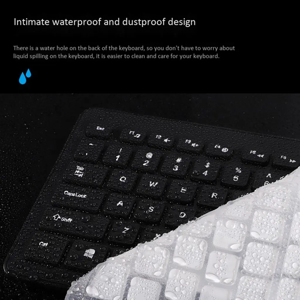 Sunrose Q2 Splashproof Usb Проводная 104 клавиши ультра тонкая Тихая клавиатура для домашнего