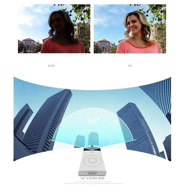 Беспроводной двухсторонний дверной звонок Hd 720P Визуальный с Wi-Fi камера дверного