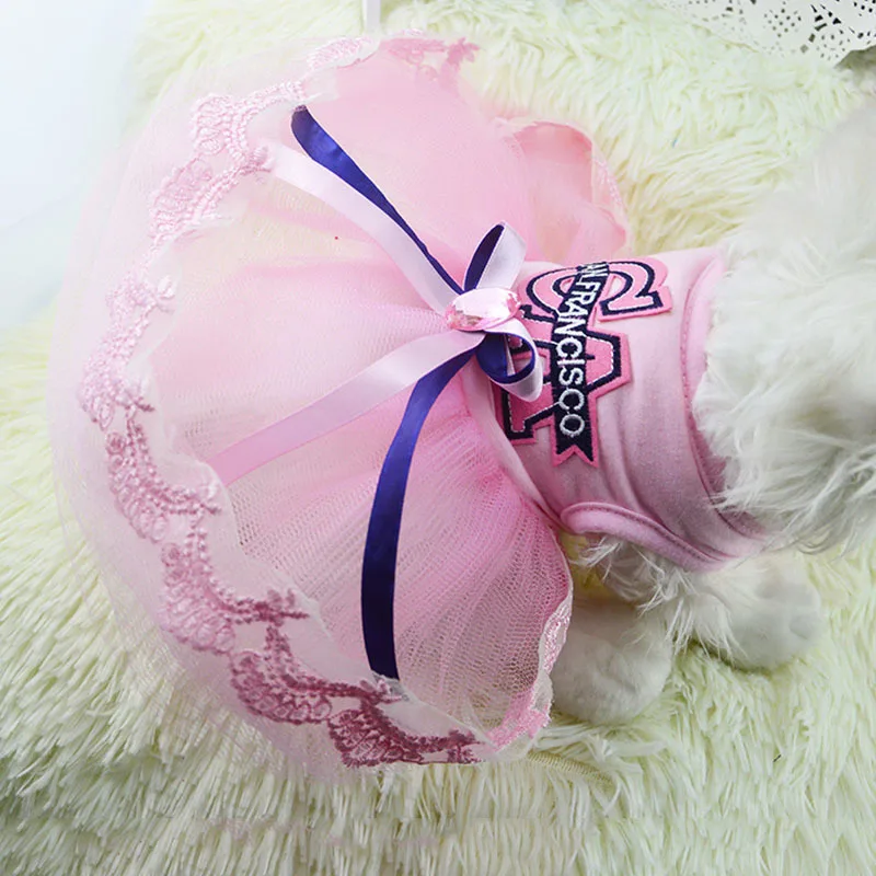 CA Wedding Dog Dresses For Small Dogs Chihuahua Summer Puppy Party Dress Pomeranian Princess Tutu Shih Tzu Yorkshire Pet Clothes | Дом и сад