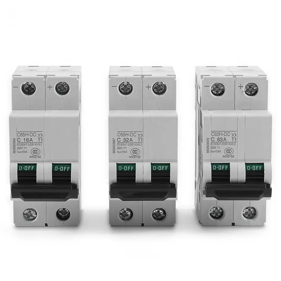 16A/32A/63A инструмент C65H DC 2P Мини Автоматический выключатель 250V низковольтный