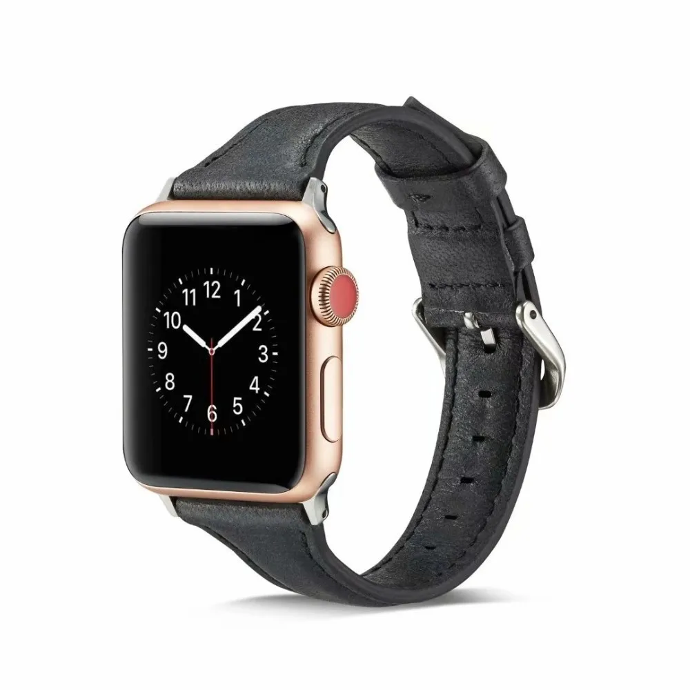 Кожаный ремешок для apple watch Band 44 мм серия SE 6 5 4 3 2 1 iwatch 38 42 браслет умные аксессуары