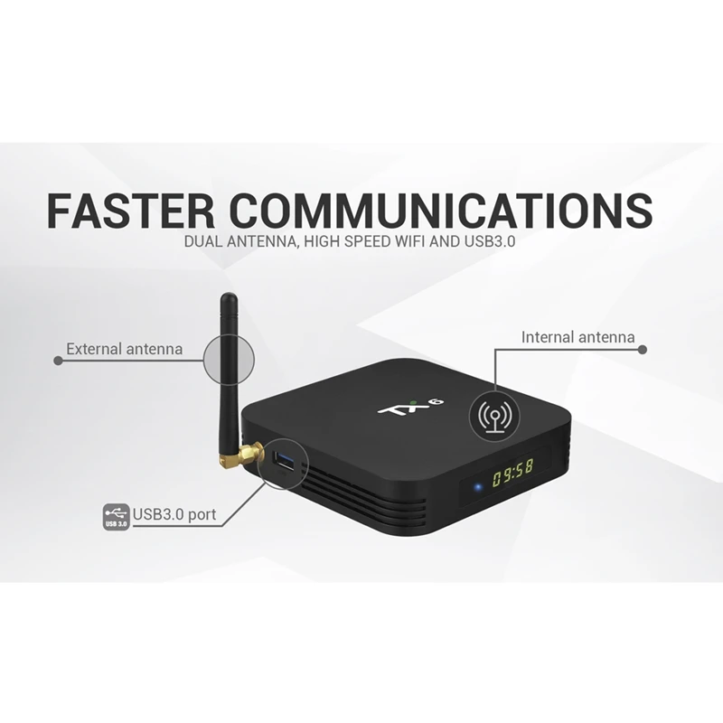Tx6 Smart Android 7 1 Tv Box 4G 32G Allwinner H6 quad core 2 + 5G Dual Wifi Bt 4 телеприставка 4K Hd H.265