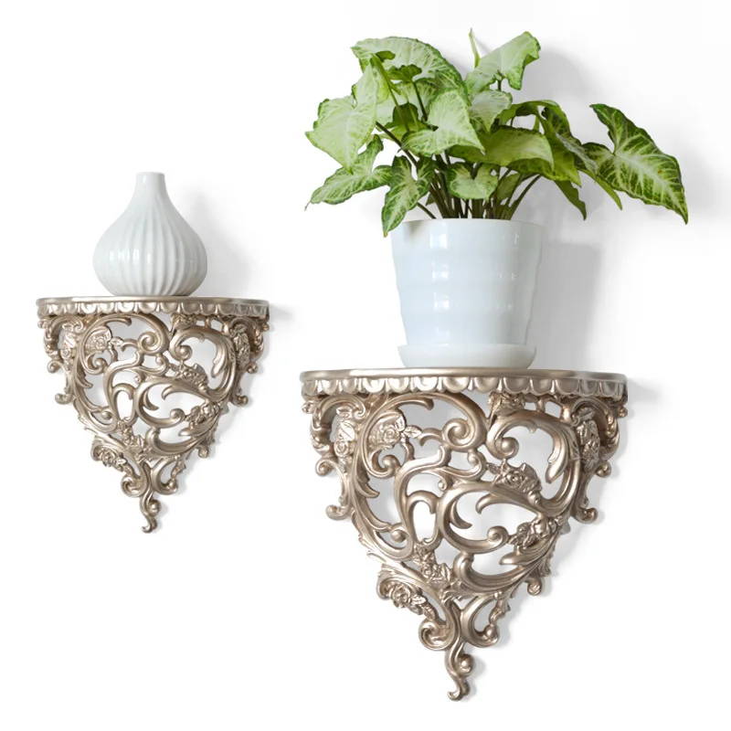 

European Style Wall Hollow Storage Rack Creative Wall Hanging Storage Shelf Stereo Partition Wall Background Hanging Crafts Gift