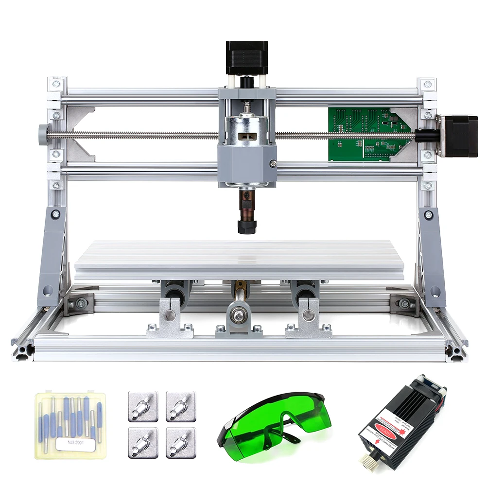 Миниатюрный лазерный гравировальный станок KKMOON CNC3018 2 в 1 набор фрезерных станков