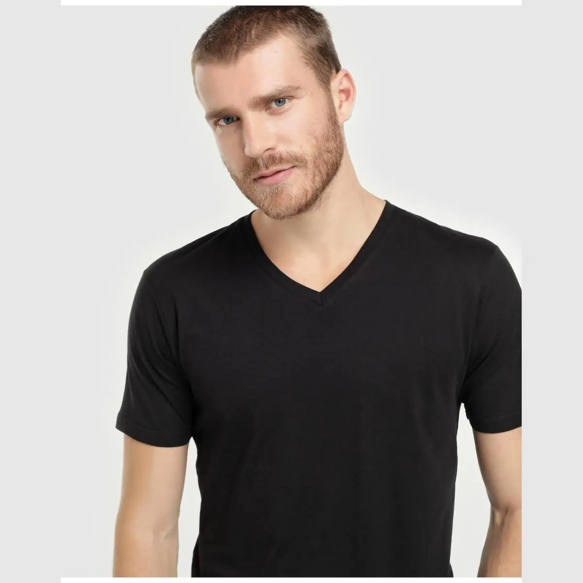 Блок MAN хлопок футболки Короткие SLEEVE T SHIRT шеи пик человек блок органического