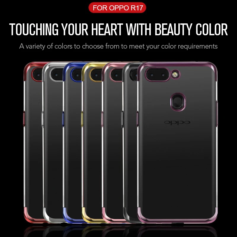 Роскошный прозрачный TUP Прозрачный чехол для OPPO R17 Гальванизированный фиолетовый