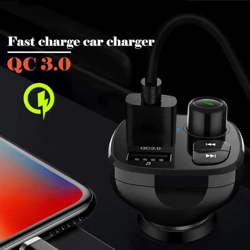 VODOOL BT12 Bluetooth 5.0 Handsfree Wireless FM Transmitter Car Kit MP3 Player Support QC3.0 USB Fast Charging Phone Charge | Автомобили и