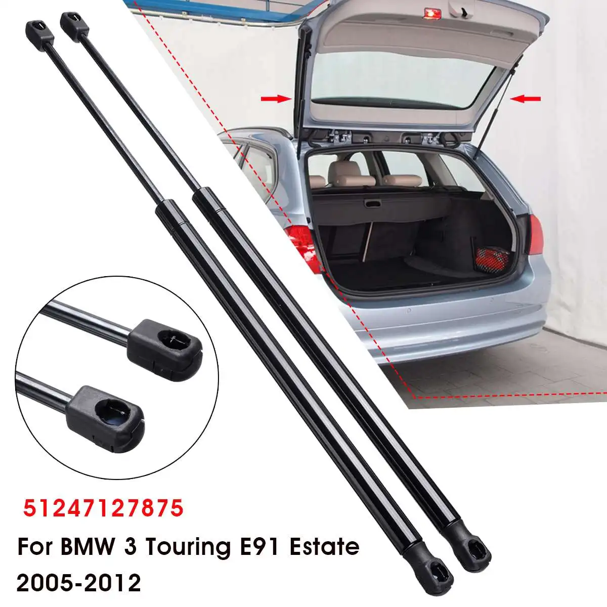 Пружина багажника автомобиля 2 шт. для BMW 3 E91 Estate 2005 2012 51247127875|Крепежные бруски| |