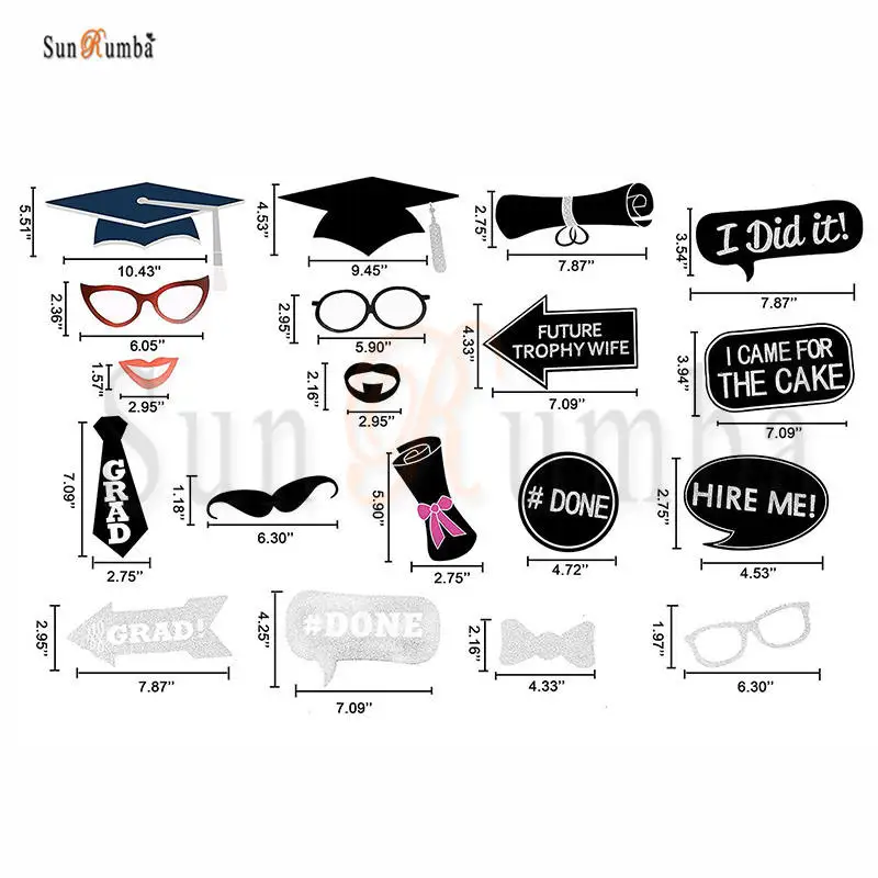 24 шт. Декорации для выпускного вечера фотобудка вечеринки реквизит декор