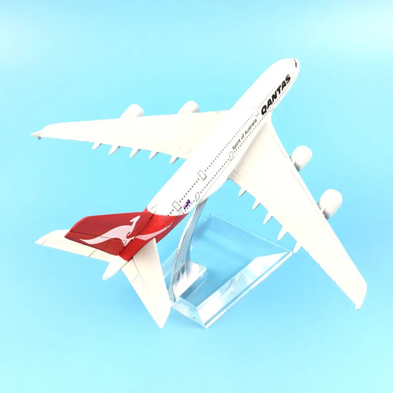 Qantas Аэробус A380 с трёхмерными чертёжами литая металлическая модель самолета; Каблук 16 см 1:400 металлический A380 самолет модель самолета подарок