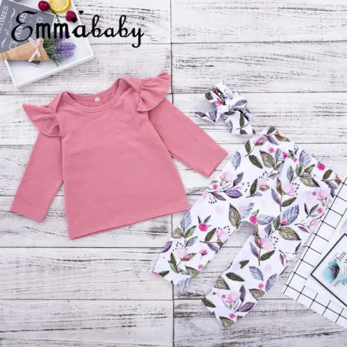 2018 осенне зимняя одежда для маленьких девочек розовая футболка с длинными