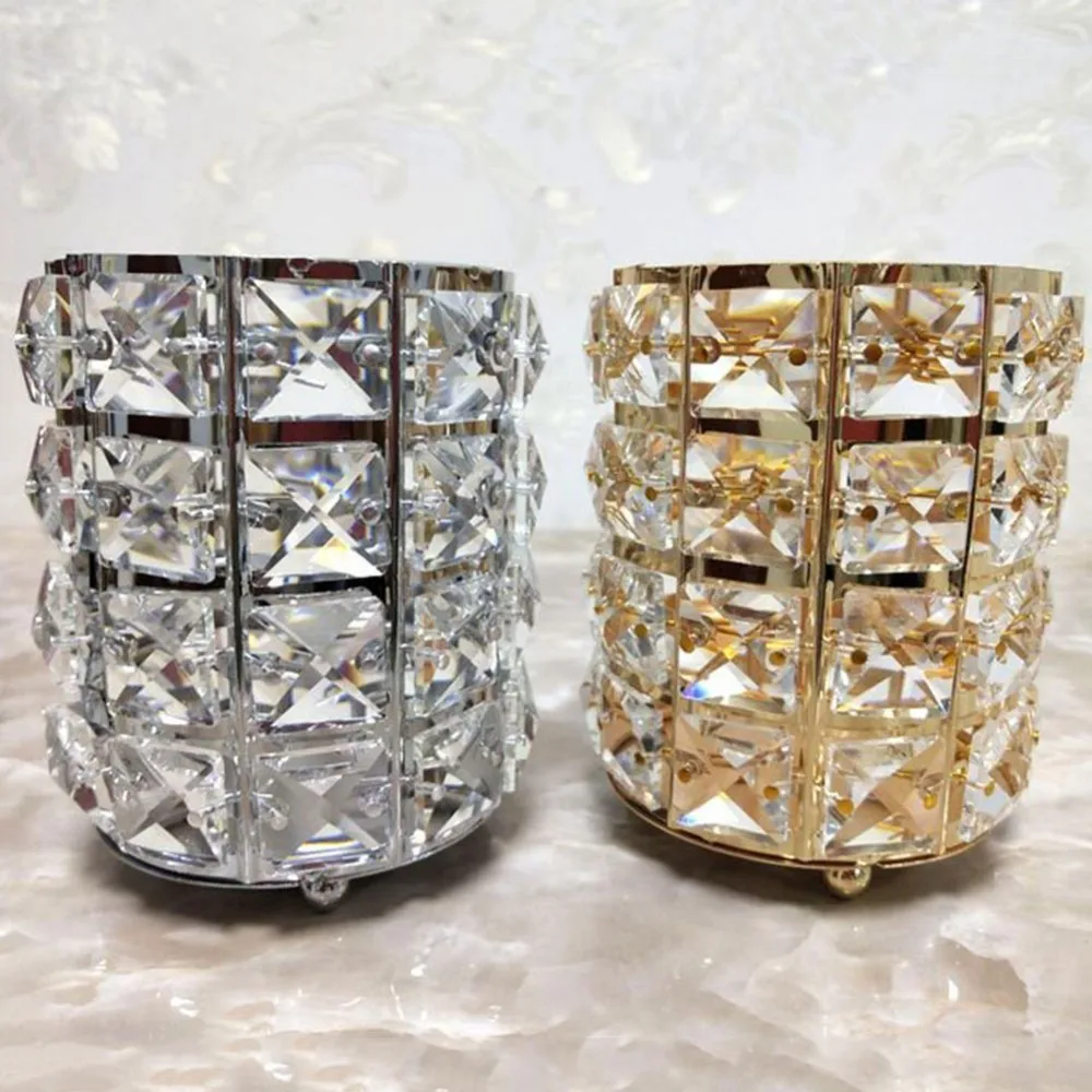 Cosmetic Storage Box 1 PCS Sliver Gold Crystal Makeup Brush Bucket Recommended Atmospheric Beauty | Дом и сад