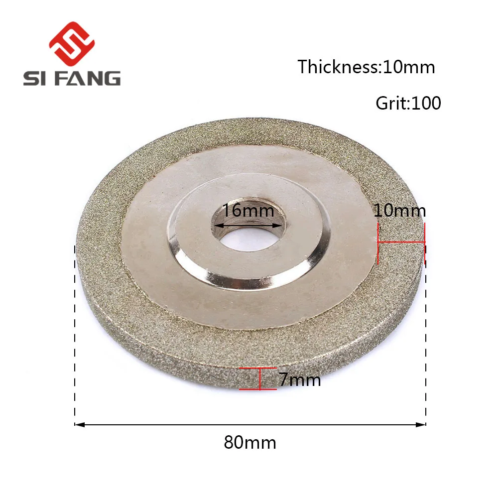 

Алмазный шлифовальный круг с гальваническим покрытием, 3 дюйма, 80 мм, для абразивного инструмента, инструмент для резки, зернистость 100, отве...